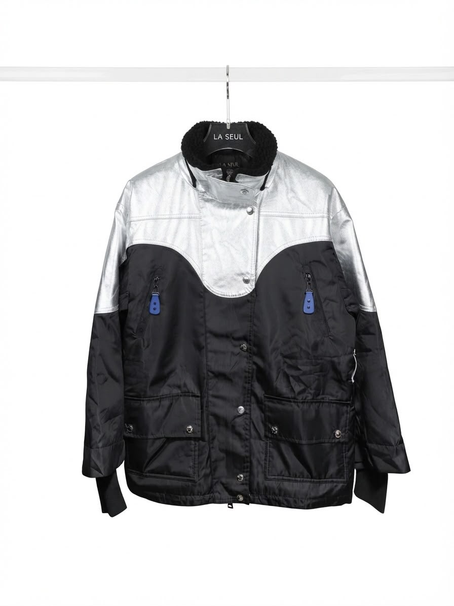 LV double-material black and silver jacket - Image 1