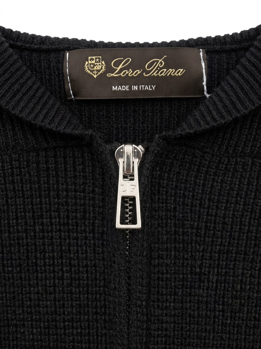Suit knit black long zipper - Image 3