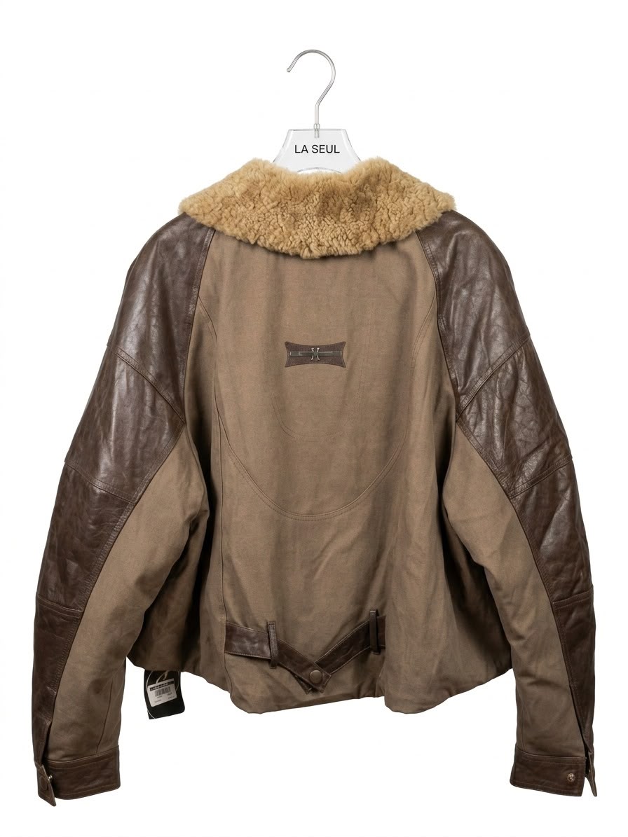 Max Mara leather jacket with fur - Image 1