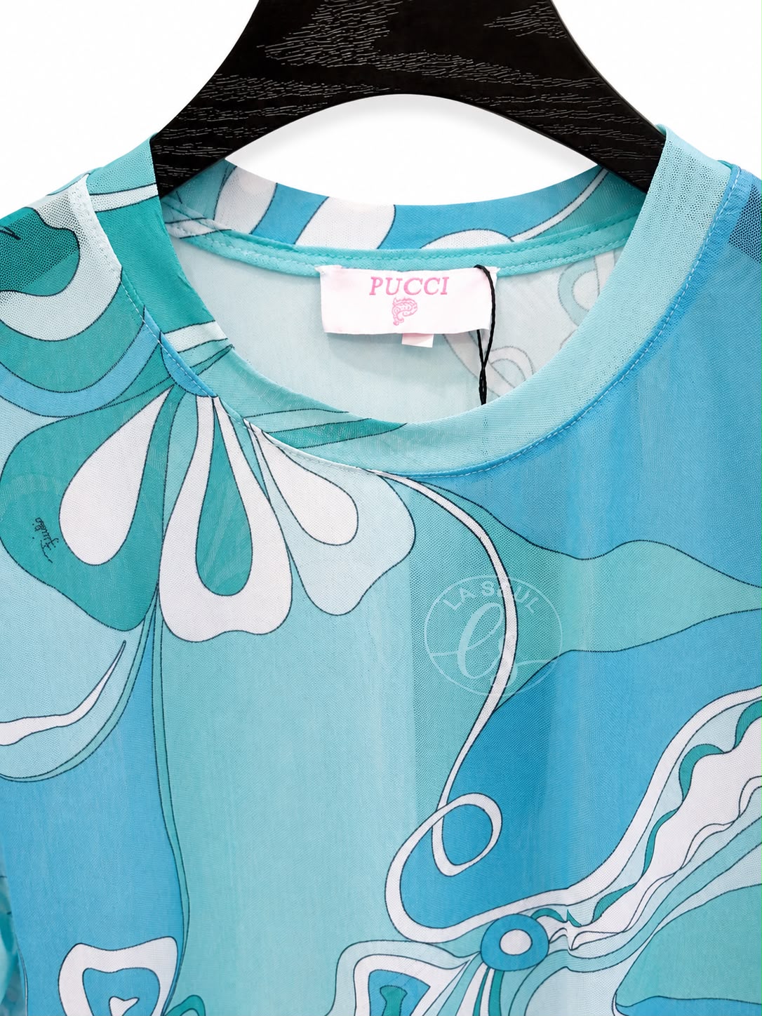 T shirt blue&white printed - Image 1