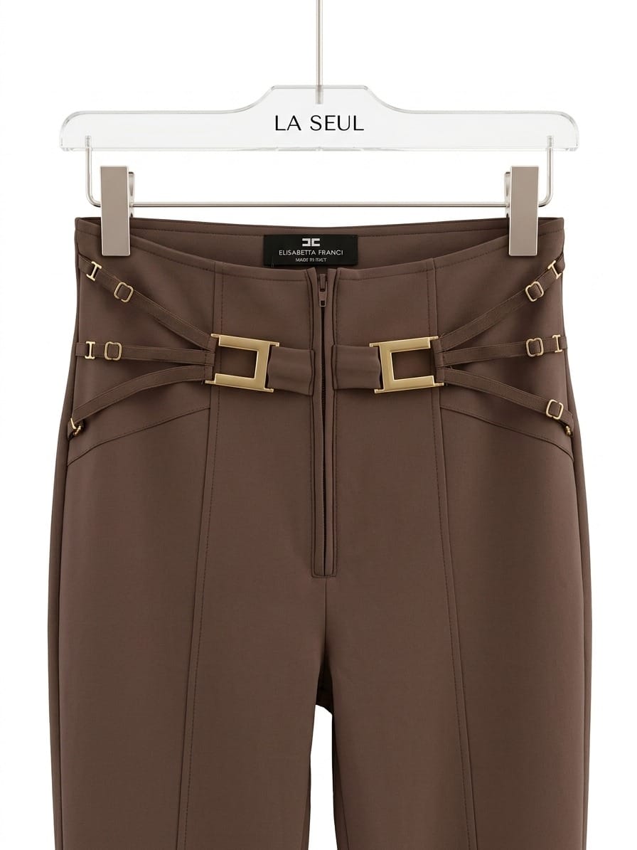 Pant brown with gold buckle - Image 2