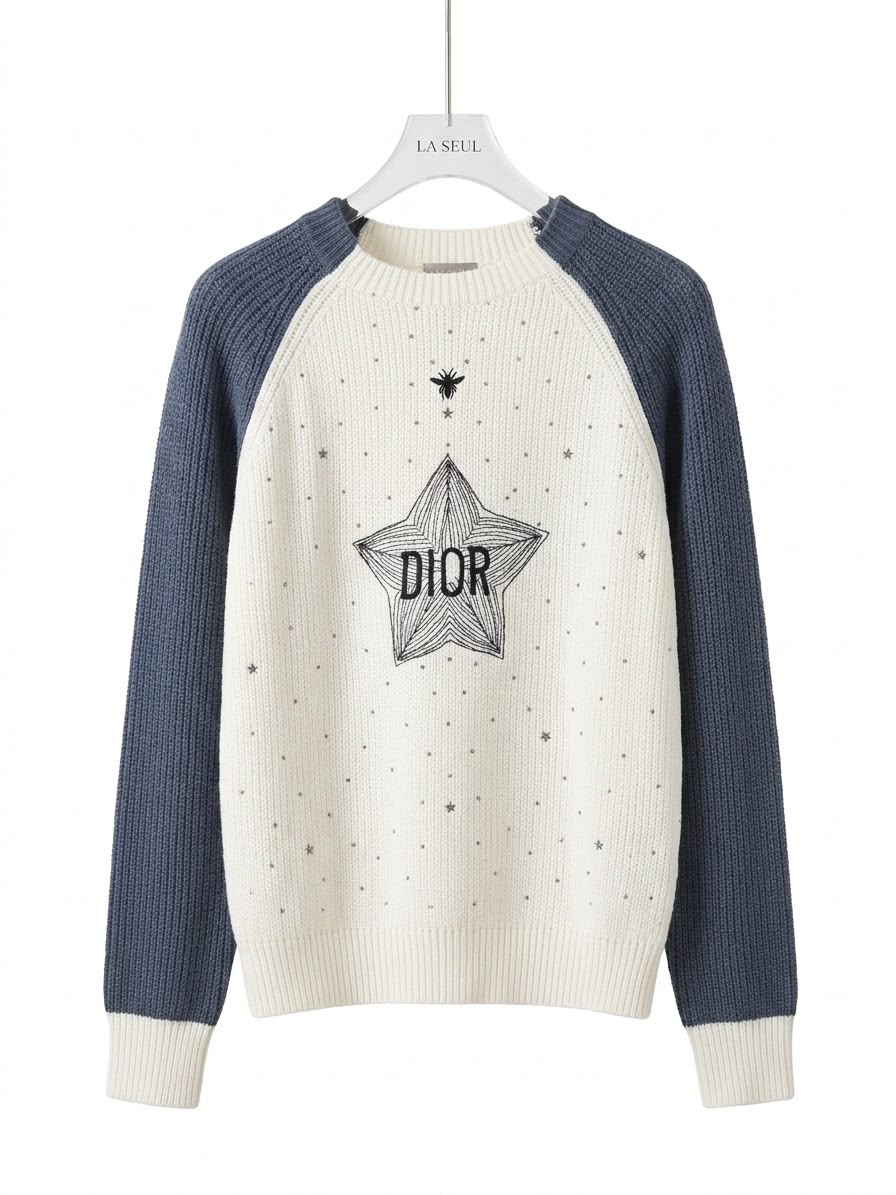 Dior Knit Sweater White & Blue - Image 2