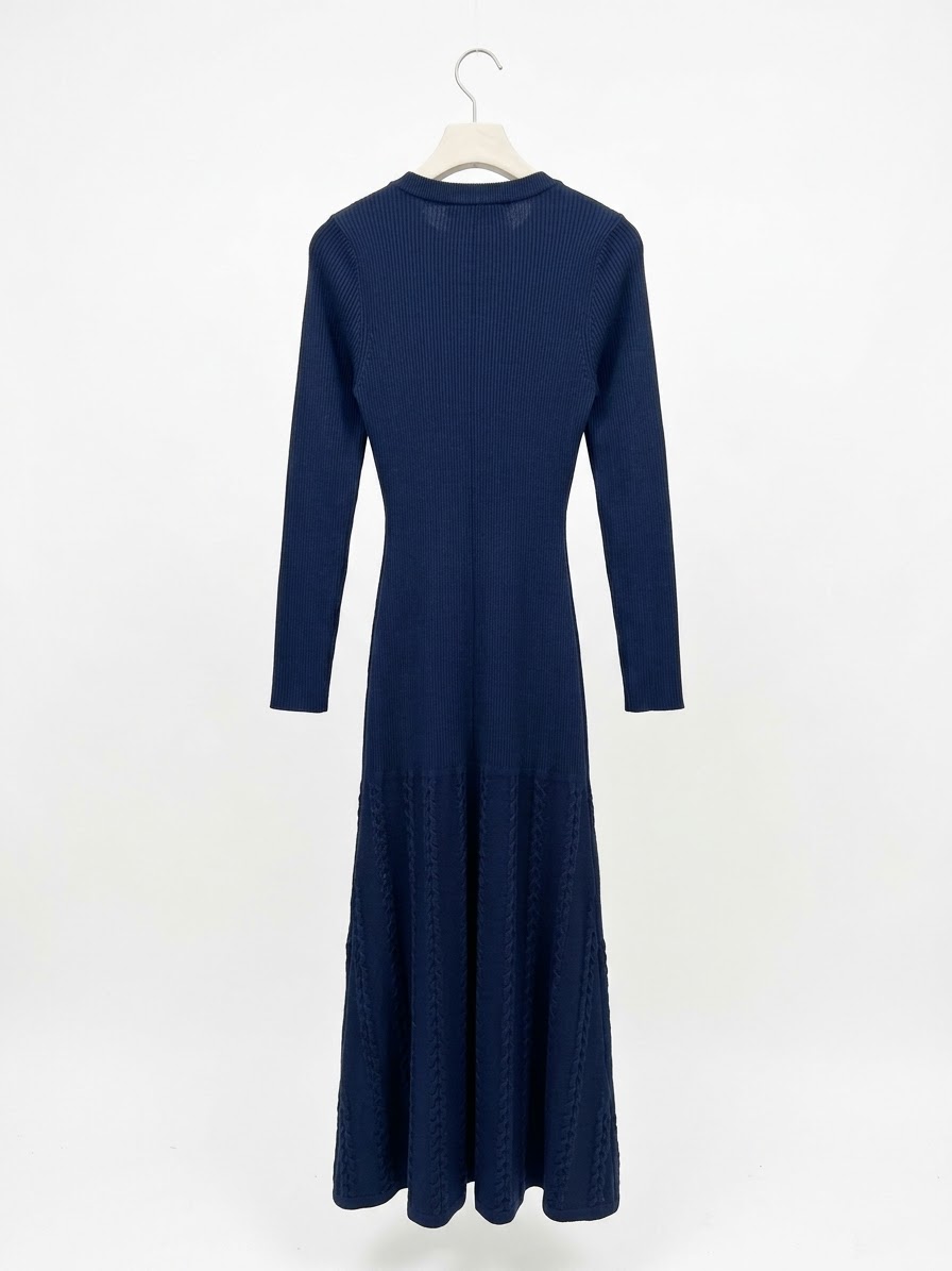 Dress fitted navy blue - Image 3