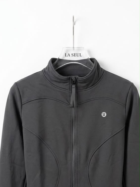 Lululemon fitted zip-up athletic jacket Charcoal grey - Image 3