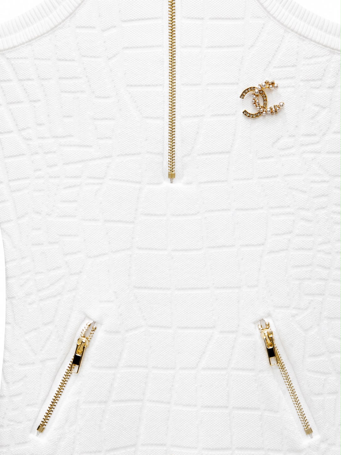 Mini dress white & gold zip chanel - Image 2
