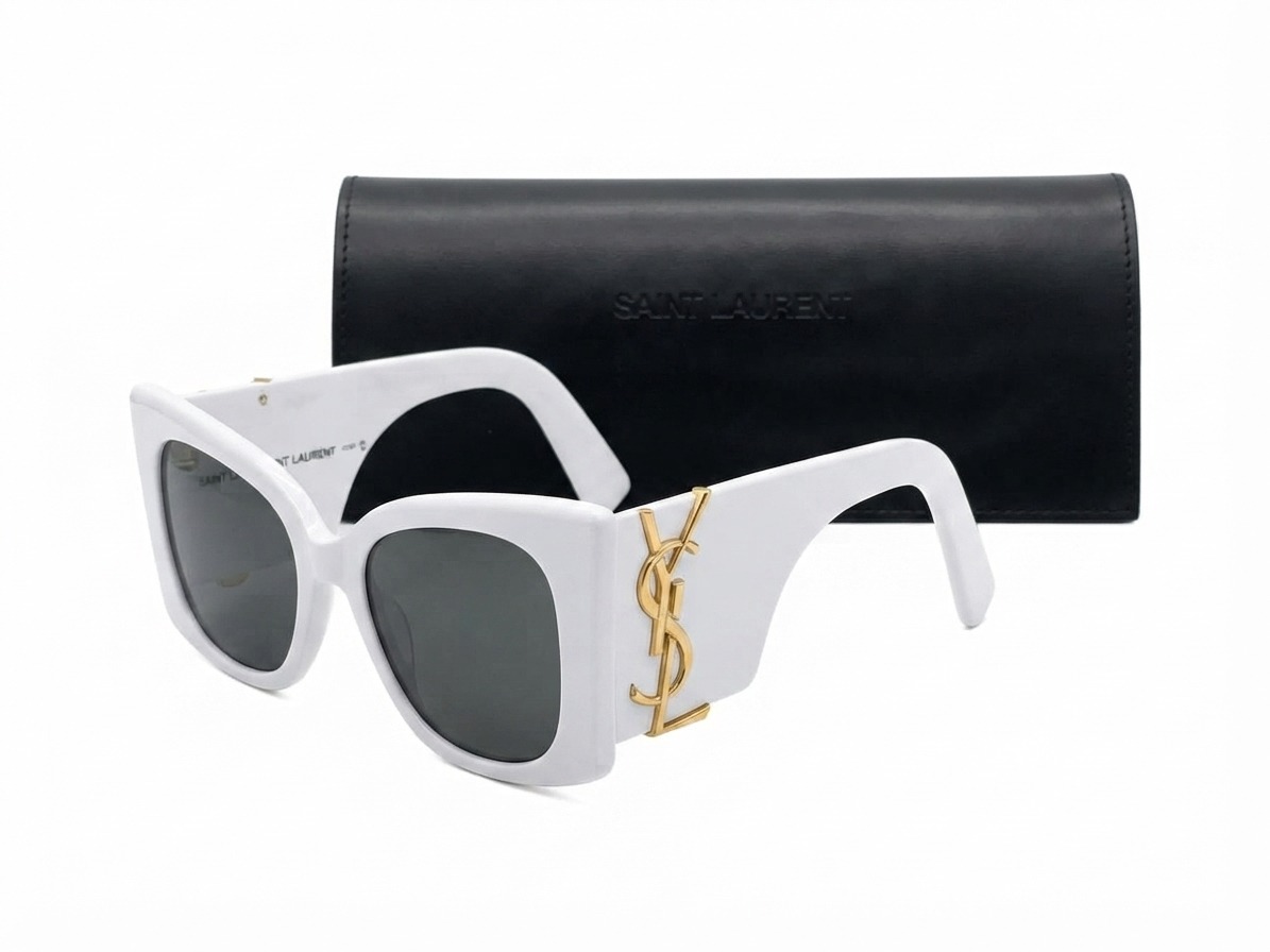 SUN GLASS YSL WHITE - Image 1