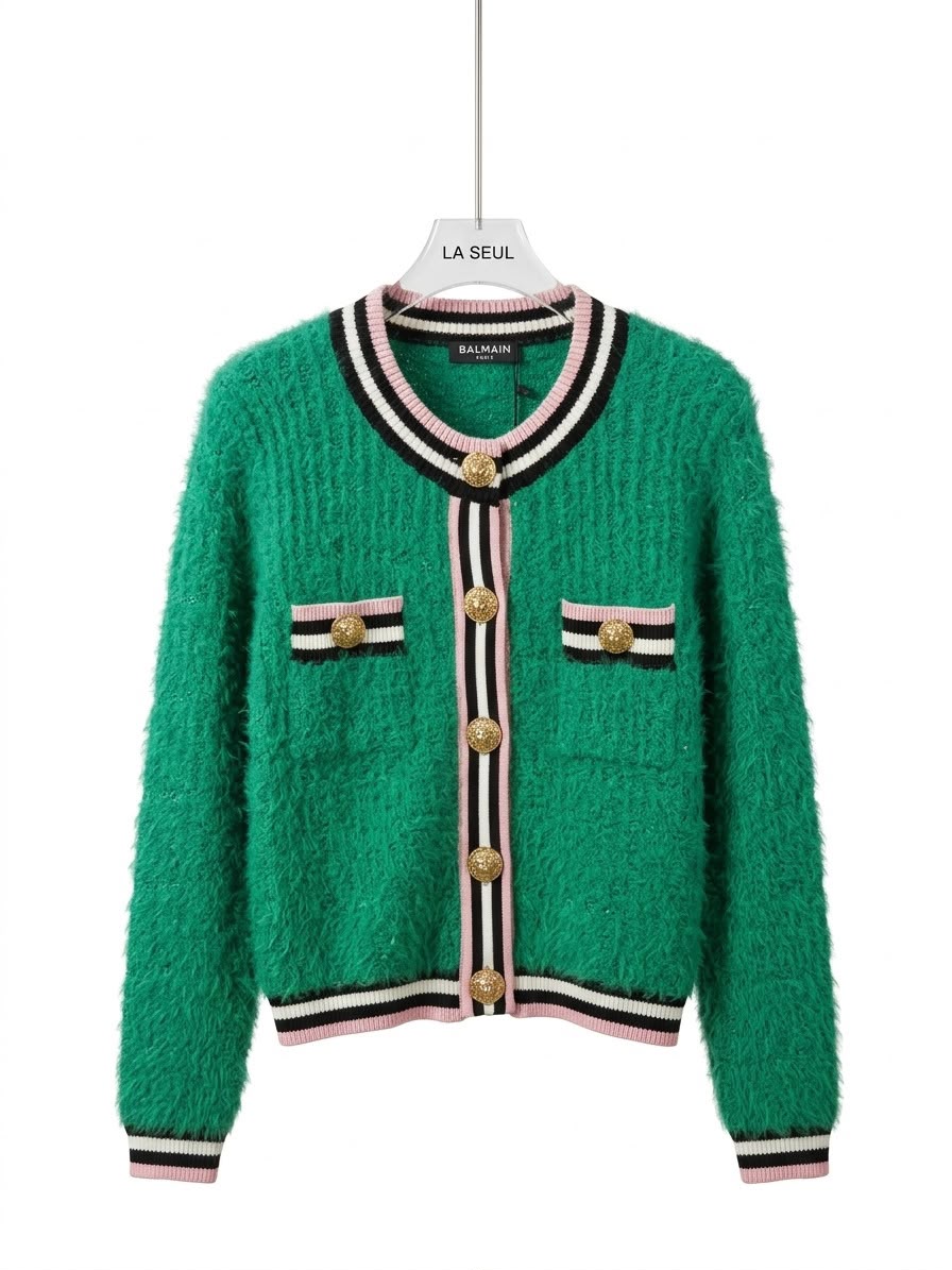 Green Balmain suit with a skirt - Image 1