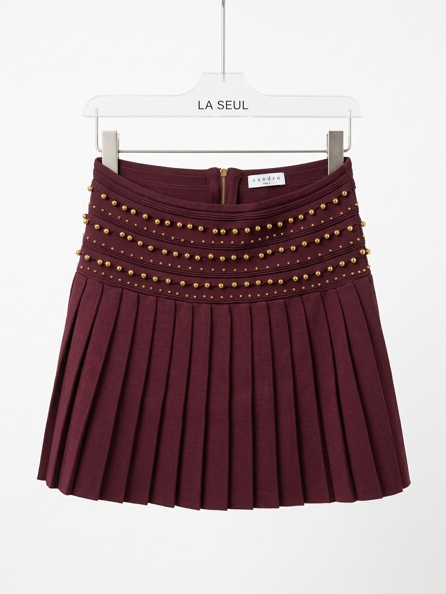 Suit skirt burgundy gold stras - Image 1