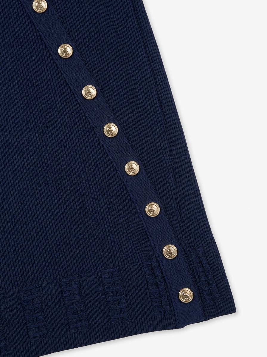 Dress fitted navy blue - Image 2