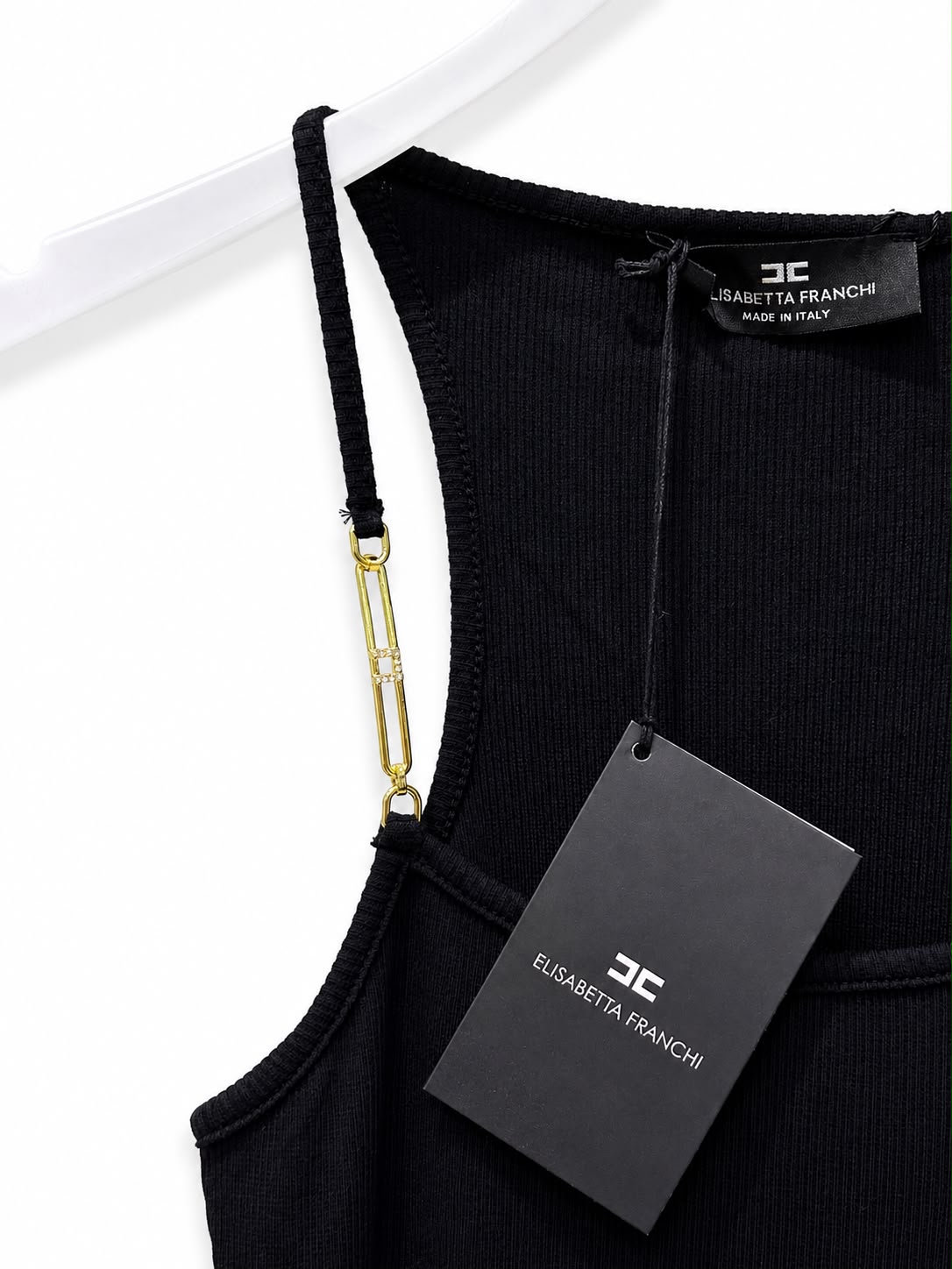 Dress black gold strap Elisabetta Franchi - Image 1