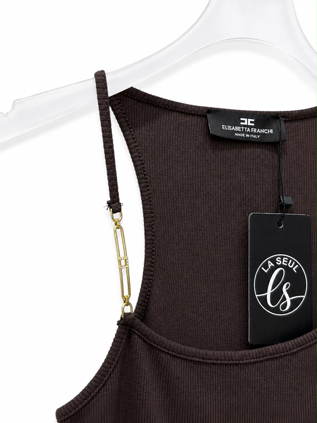 Dress brown gold strap Elisabetta Franchi - Image 4