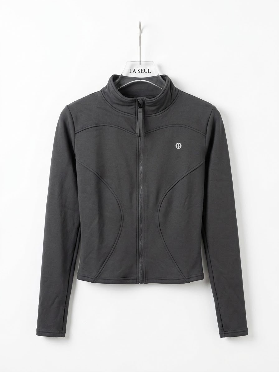 Lululemon fitted zip-up athletic jacket Charcoal grey - Image 2