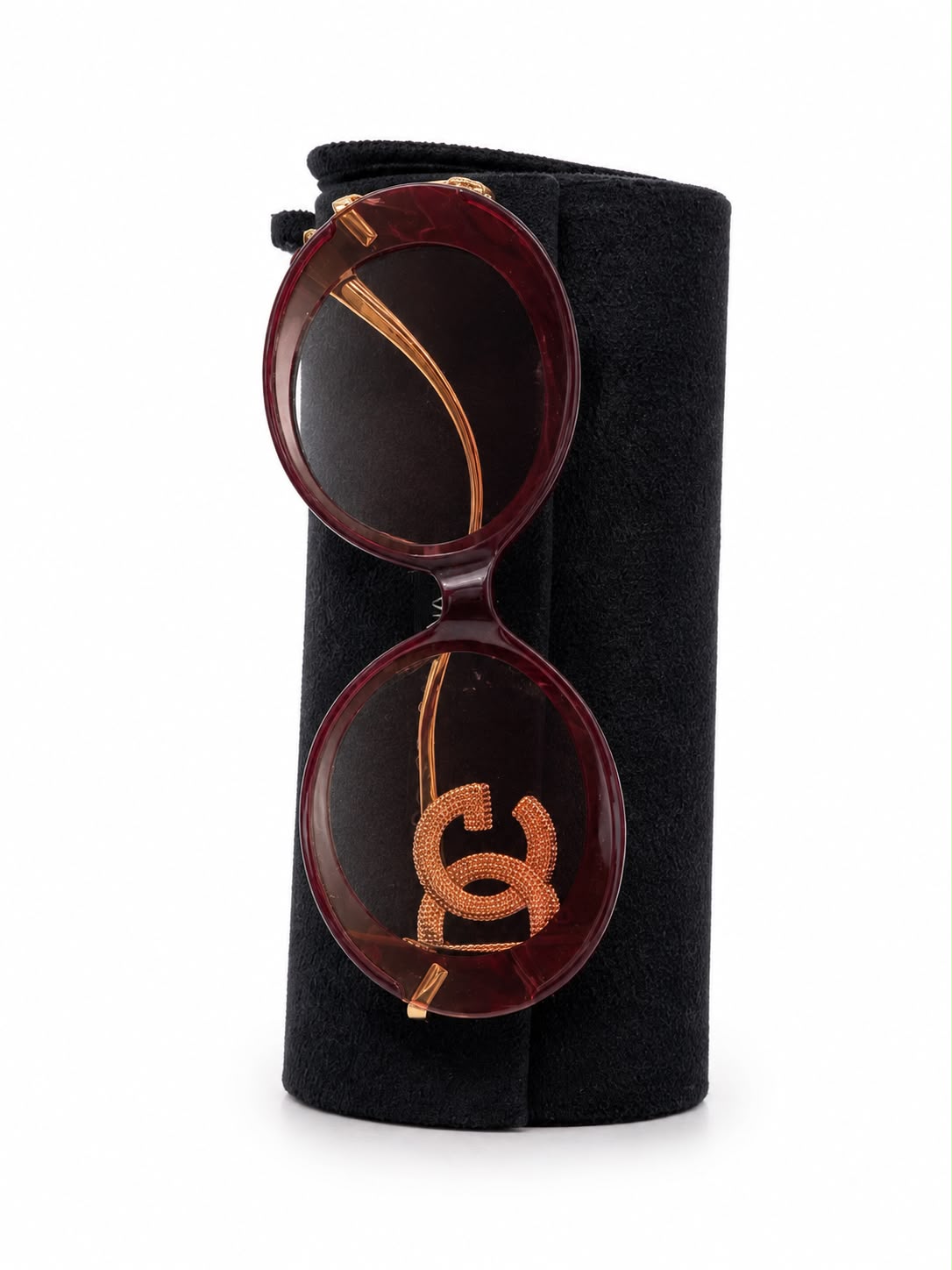 Sunglass round burgundy - Image 5