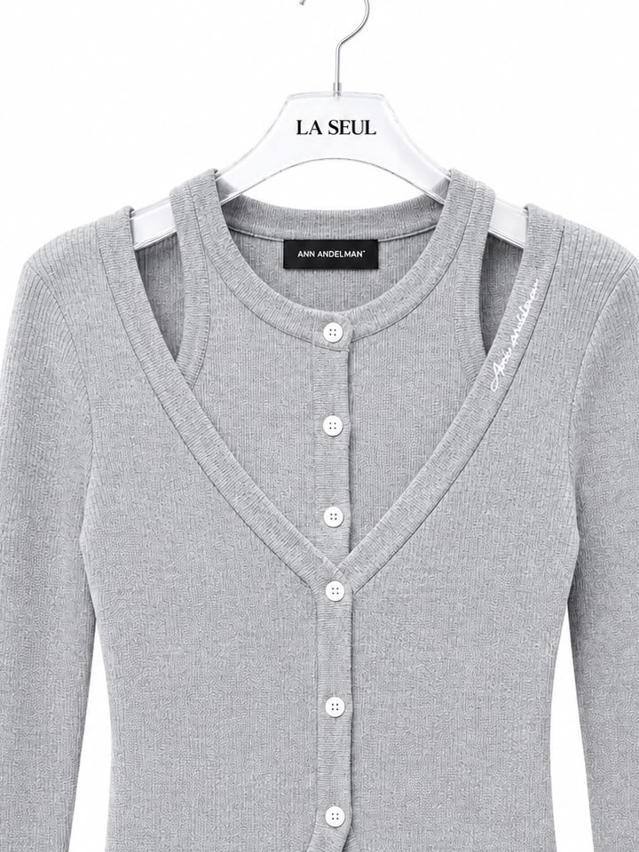 Ann Andel Man layered knitwear Grey - Image 3
