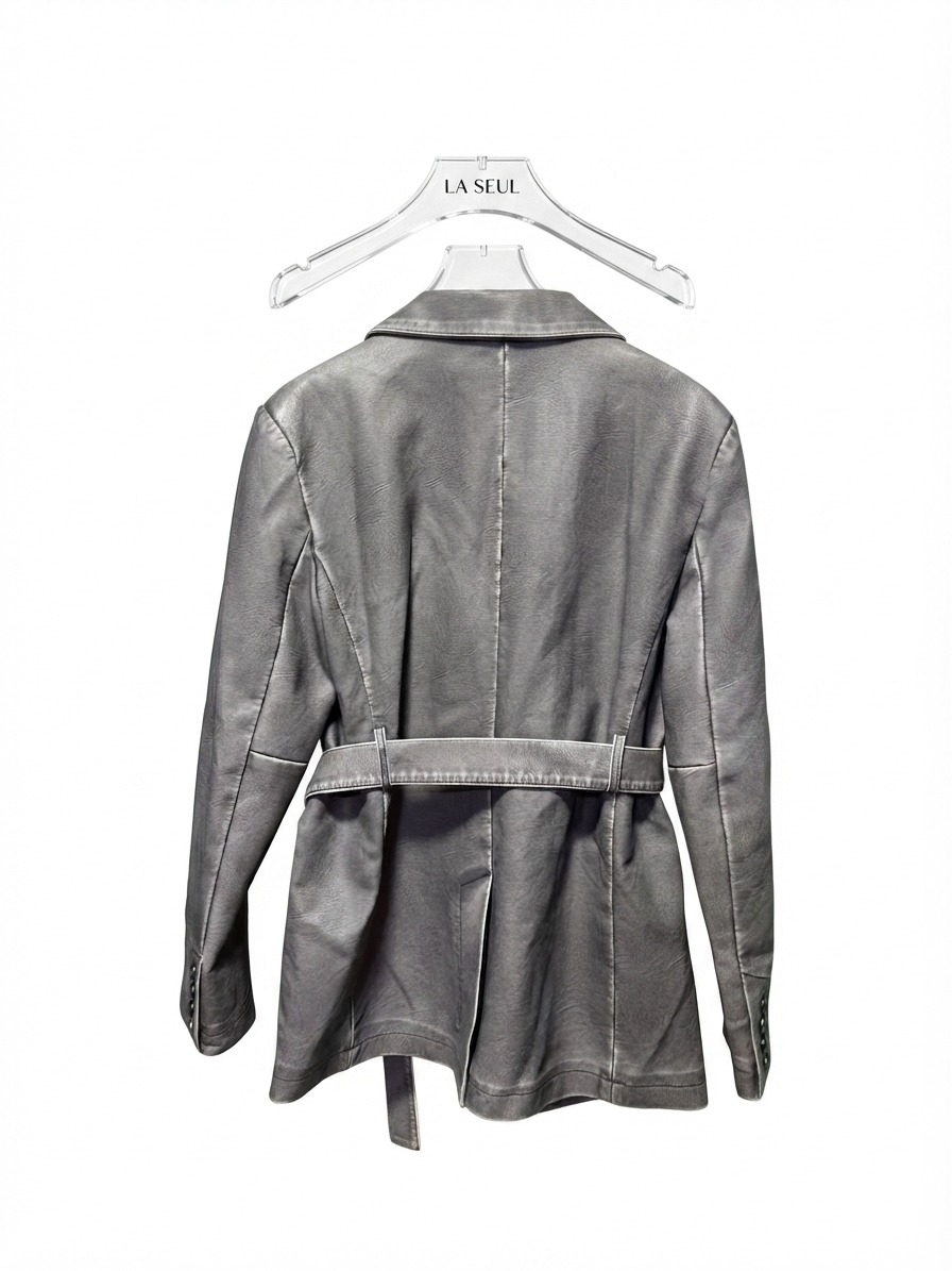 Alexander Wang grey leather laser-cut suit - Image 1