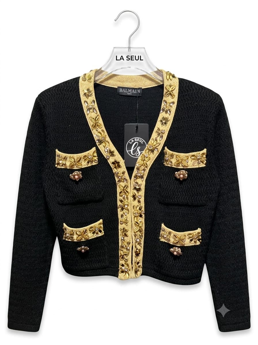 Black suit with a black skirt balmain - Image 3