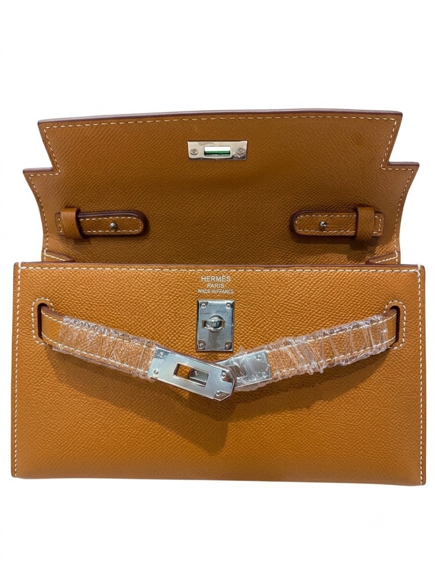leather clutch Hermes brown - Image 1