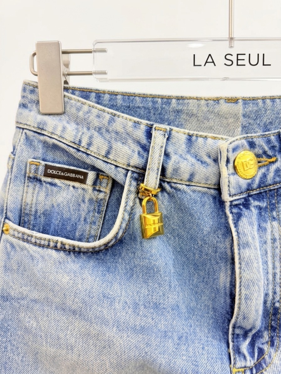 Jeans wide leg light blue lock - Image 4