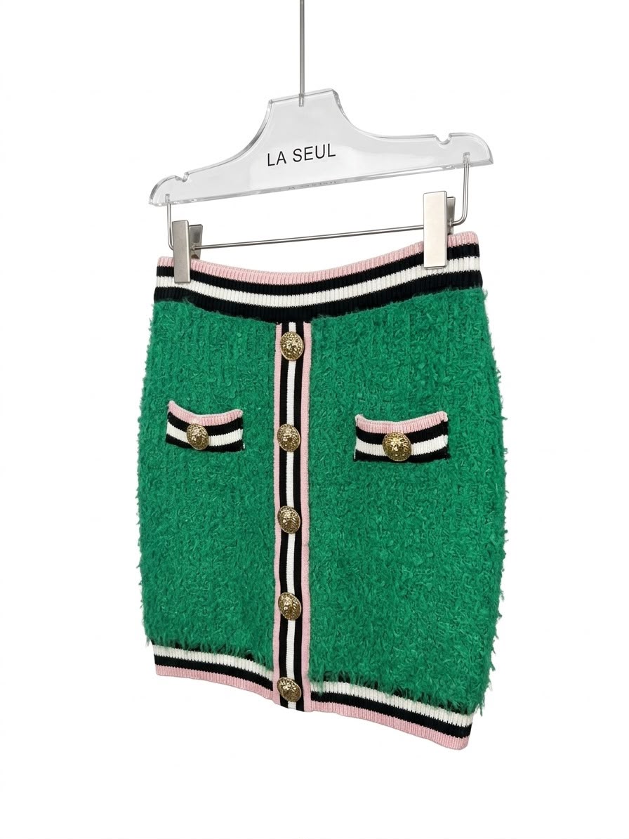 Green Balmain suit with a skirt - Image 3