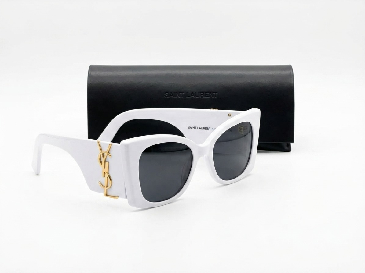 SUN GLASS YSL WHITE - Image 3