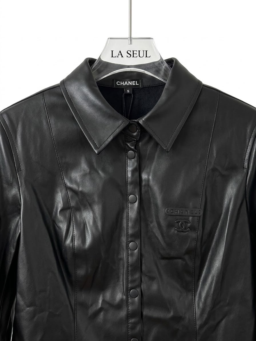 Chanel laser-cut leather jacket Black - Image 3