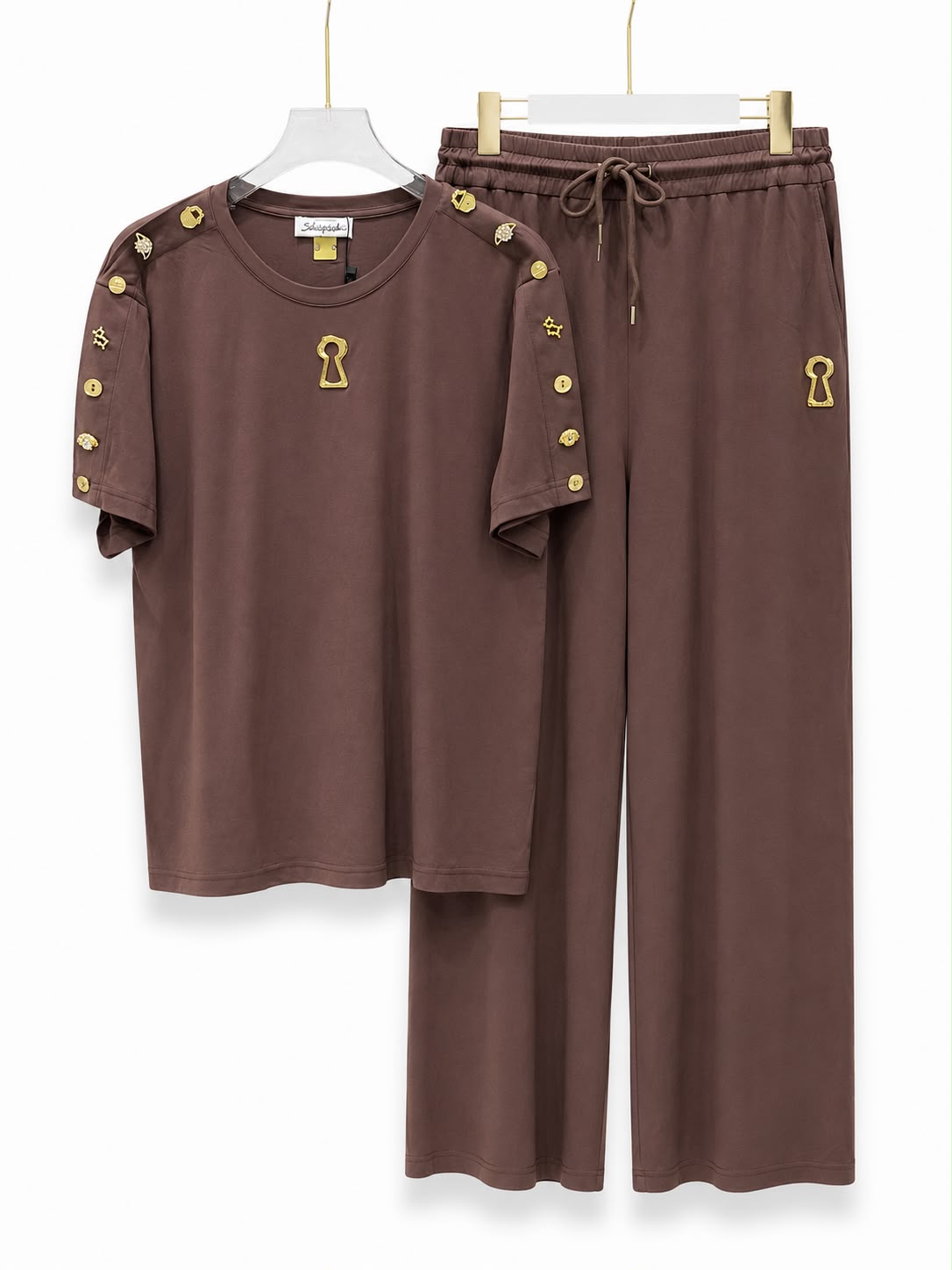 Track suit brown gold details - Image 4