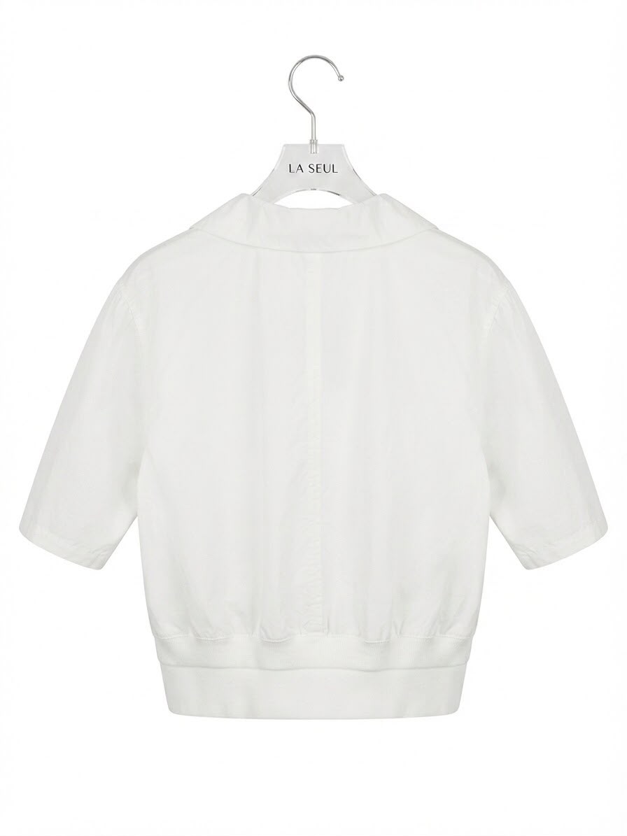 L.V Blouse white short sleeve - Image 1