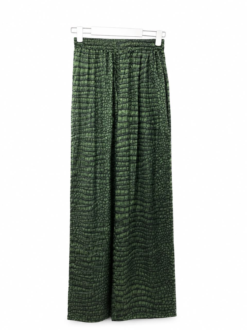 Set satin print green crocodile - Image 5