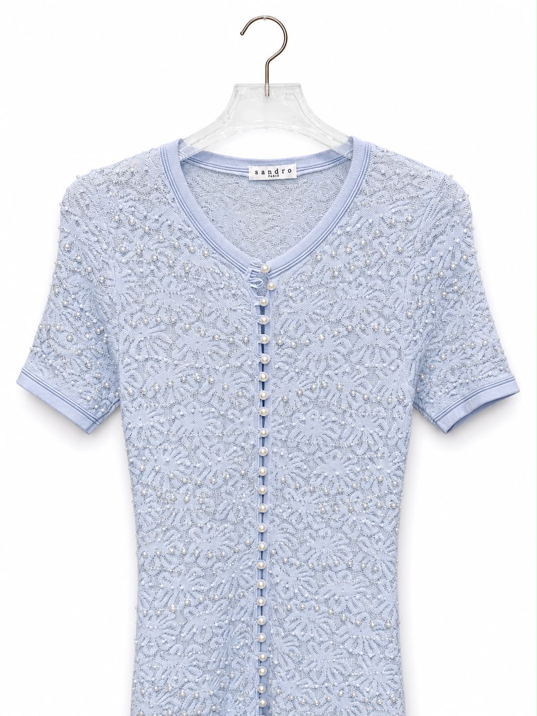Dress knit baby/blue w pearls - Image 2