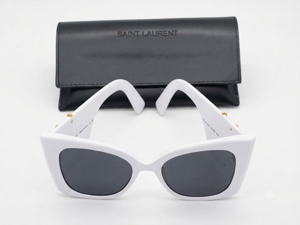 SUN GLASS YSL WHITE - Image 5
