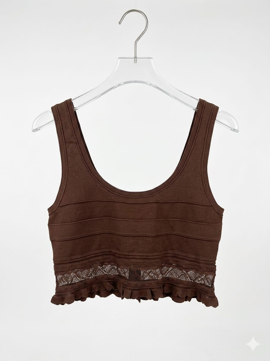 suit skirt brown knit crop sandro - Image 2