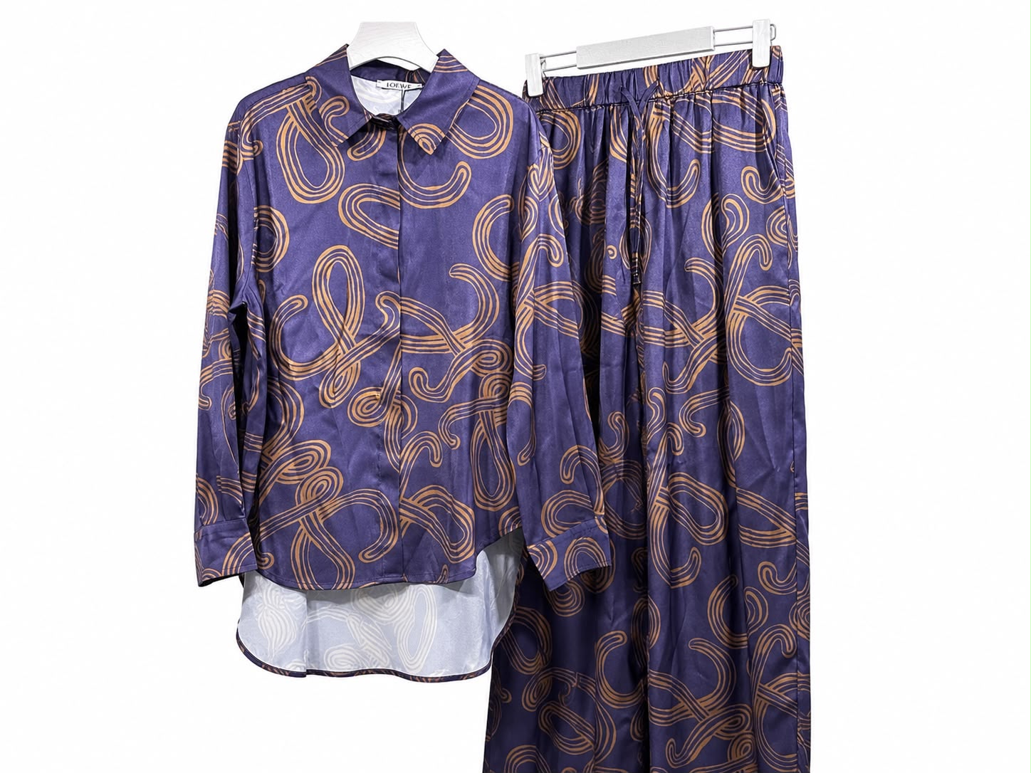 Set satin printed navy blue - Image 1