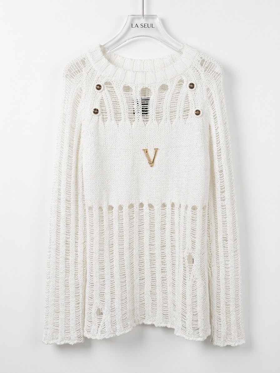 Versace Knit Sweater White - Image 3