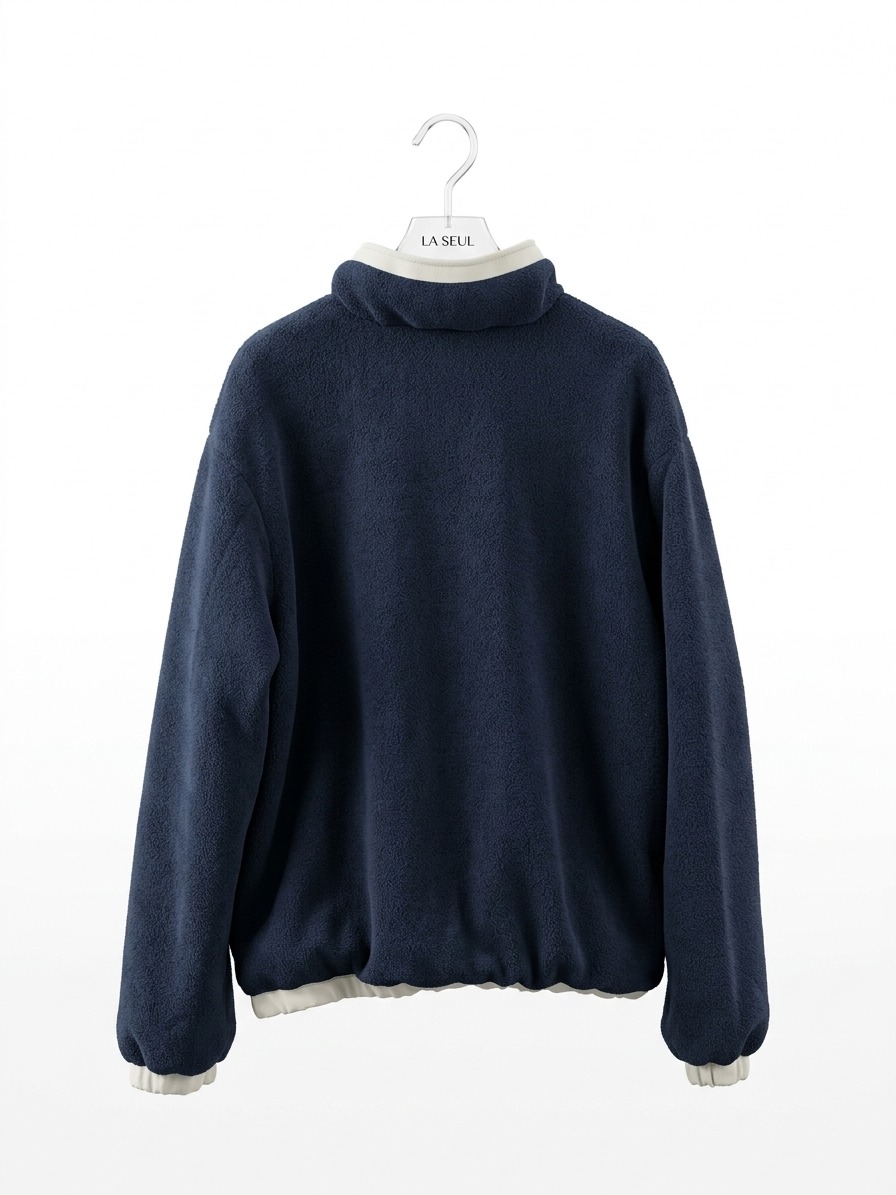 REVERSIBLE LV JACKET NAVY AND PLAID - Image 2
