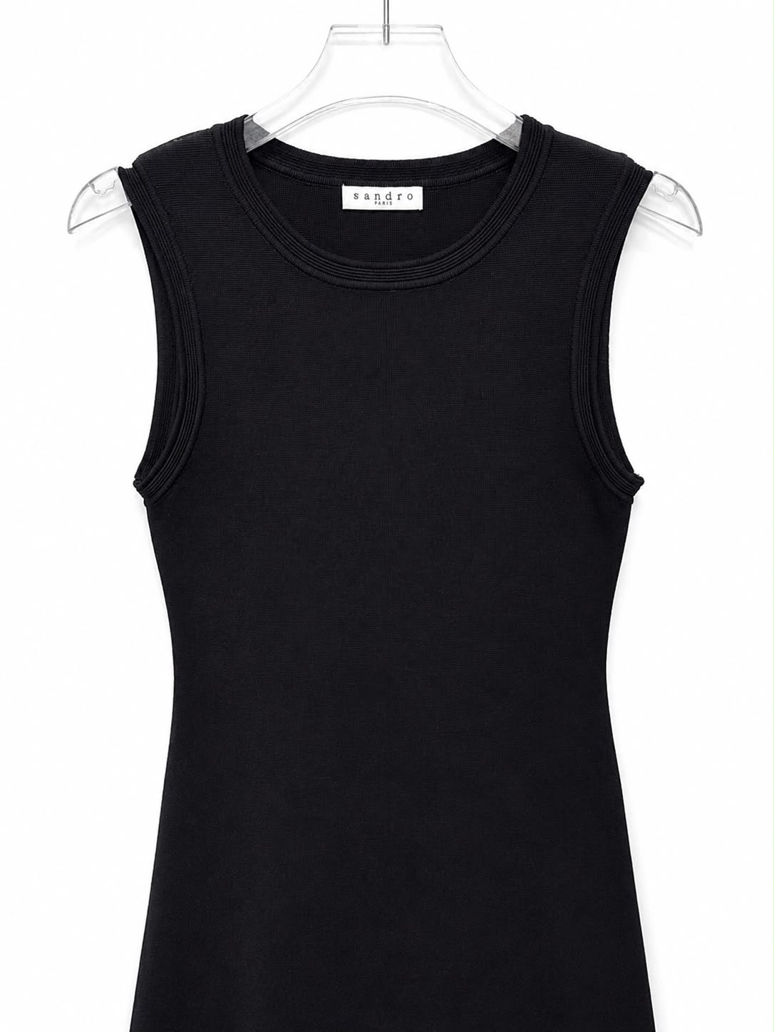 Short dress knit floral black - Image 1
