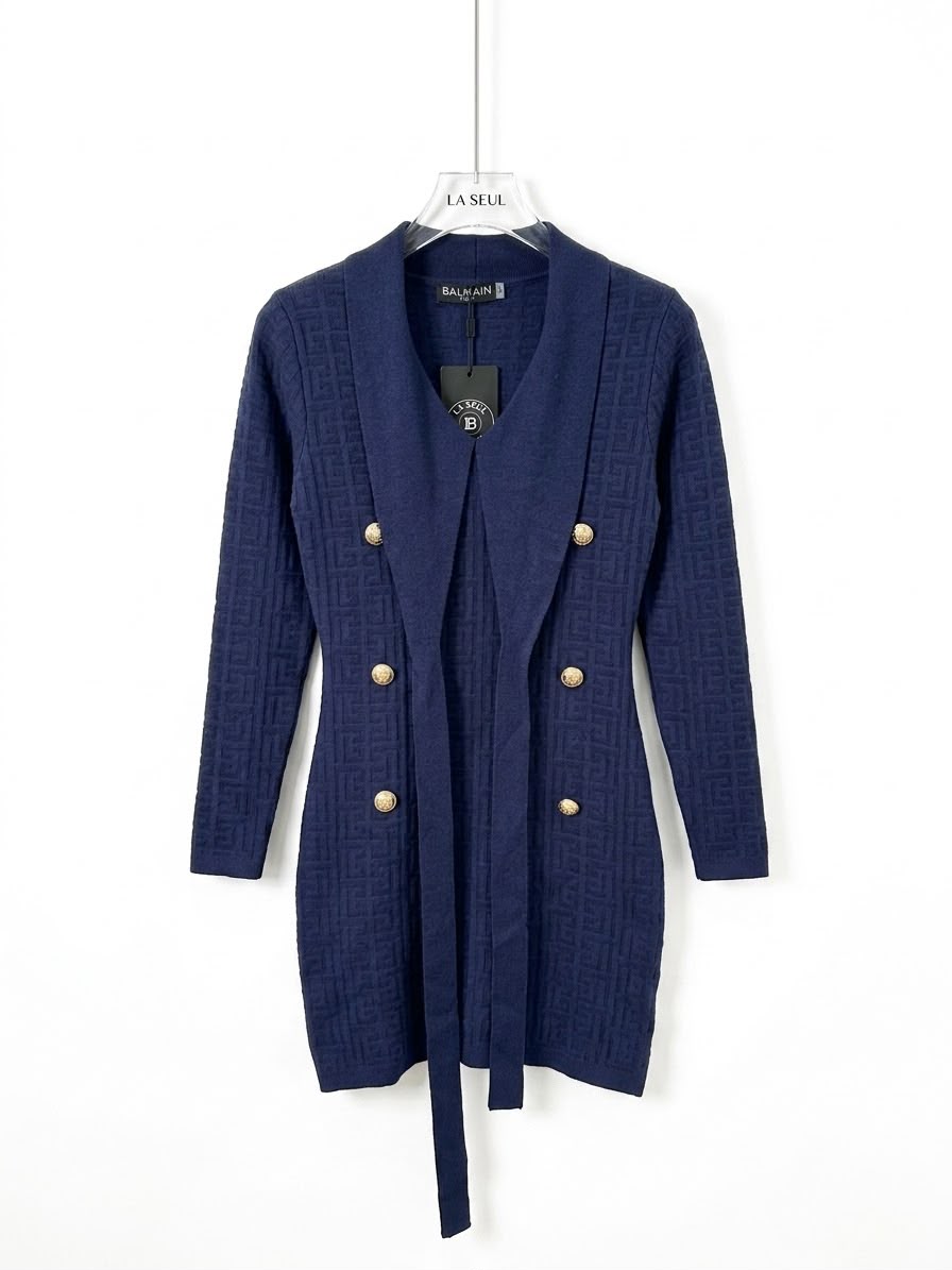 Short Dress balmian Navy blue - Image 2