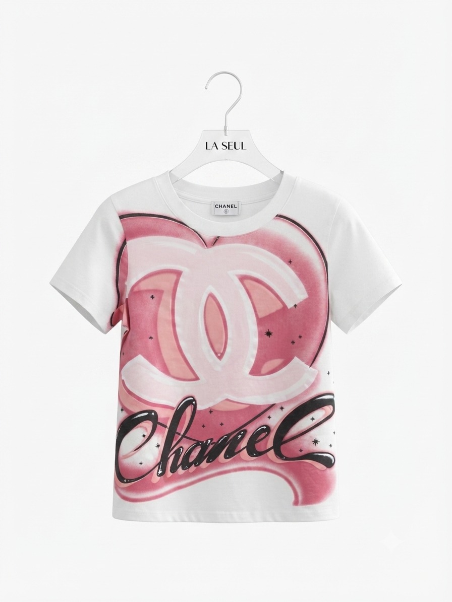 t-shirt chanel white & pink - Image 2