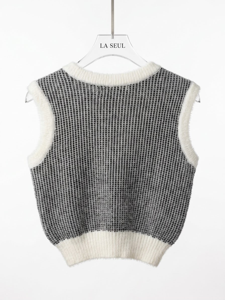 Loewe Knit Vest Grey & White - Image 1
