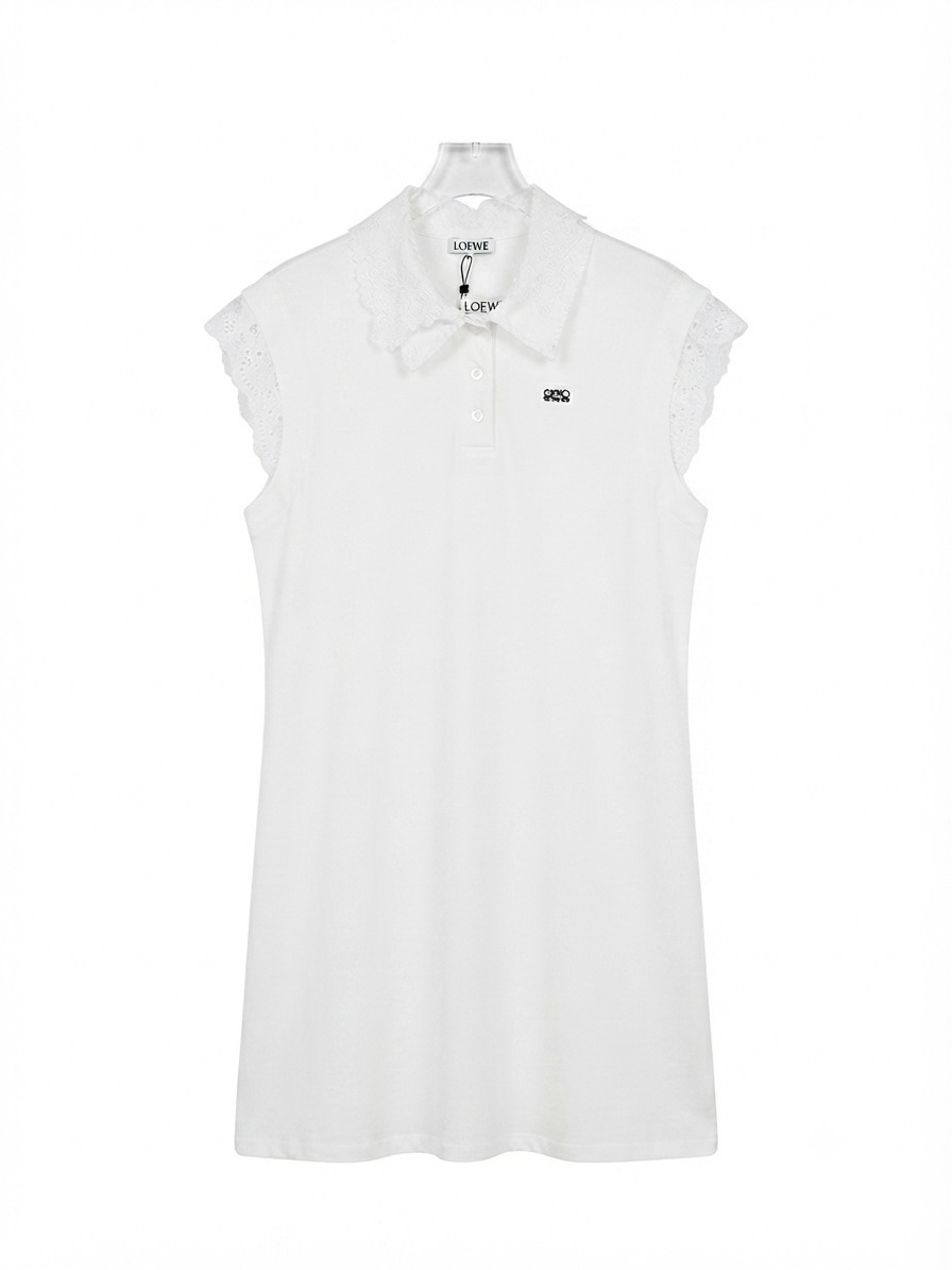 Mini dress cap sleeve polo white - Image 3