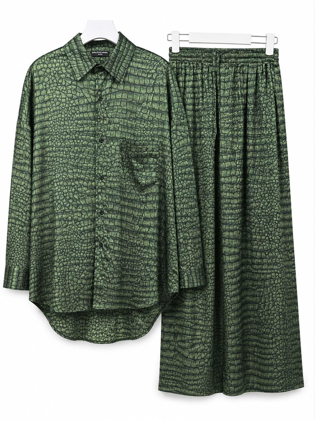 Set satin print green crocodile - Image 4