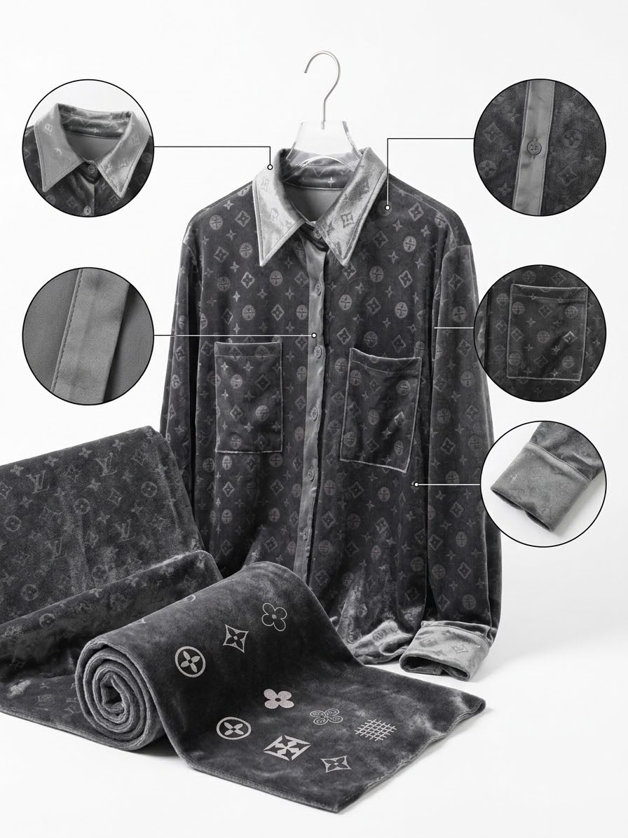 LV shirt Grey full cover - Image 2