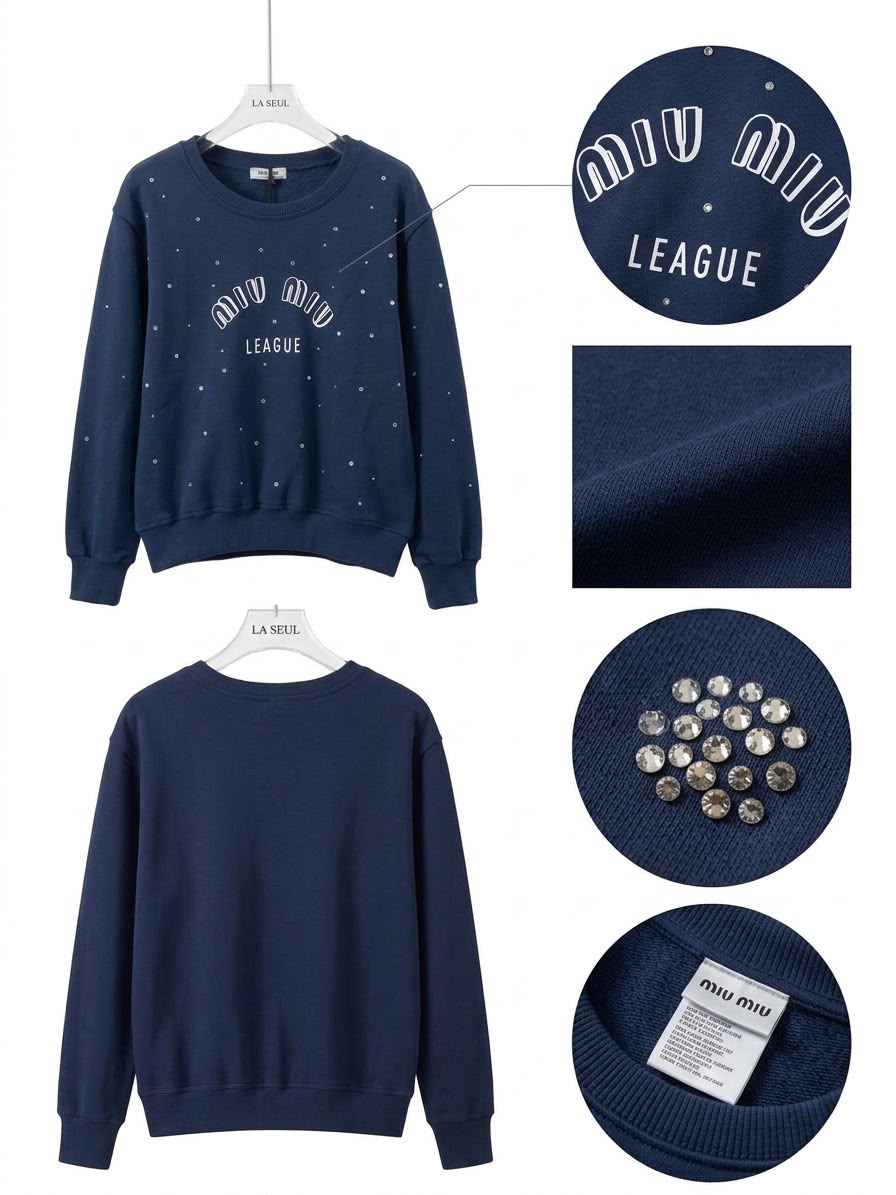 Miu Miu strass knitwear Navy blue - Image 3