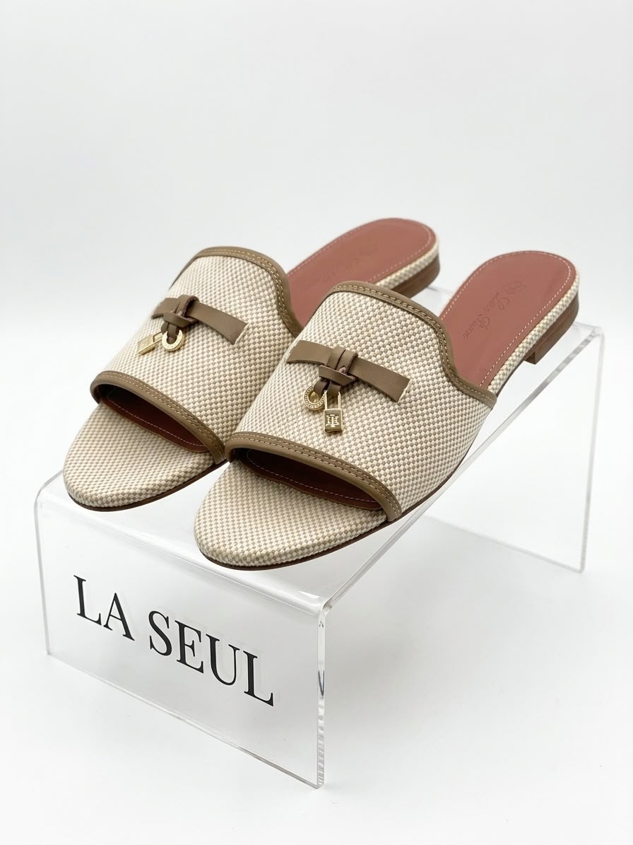 Slipper Loro piana coffee & brown