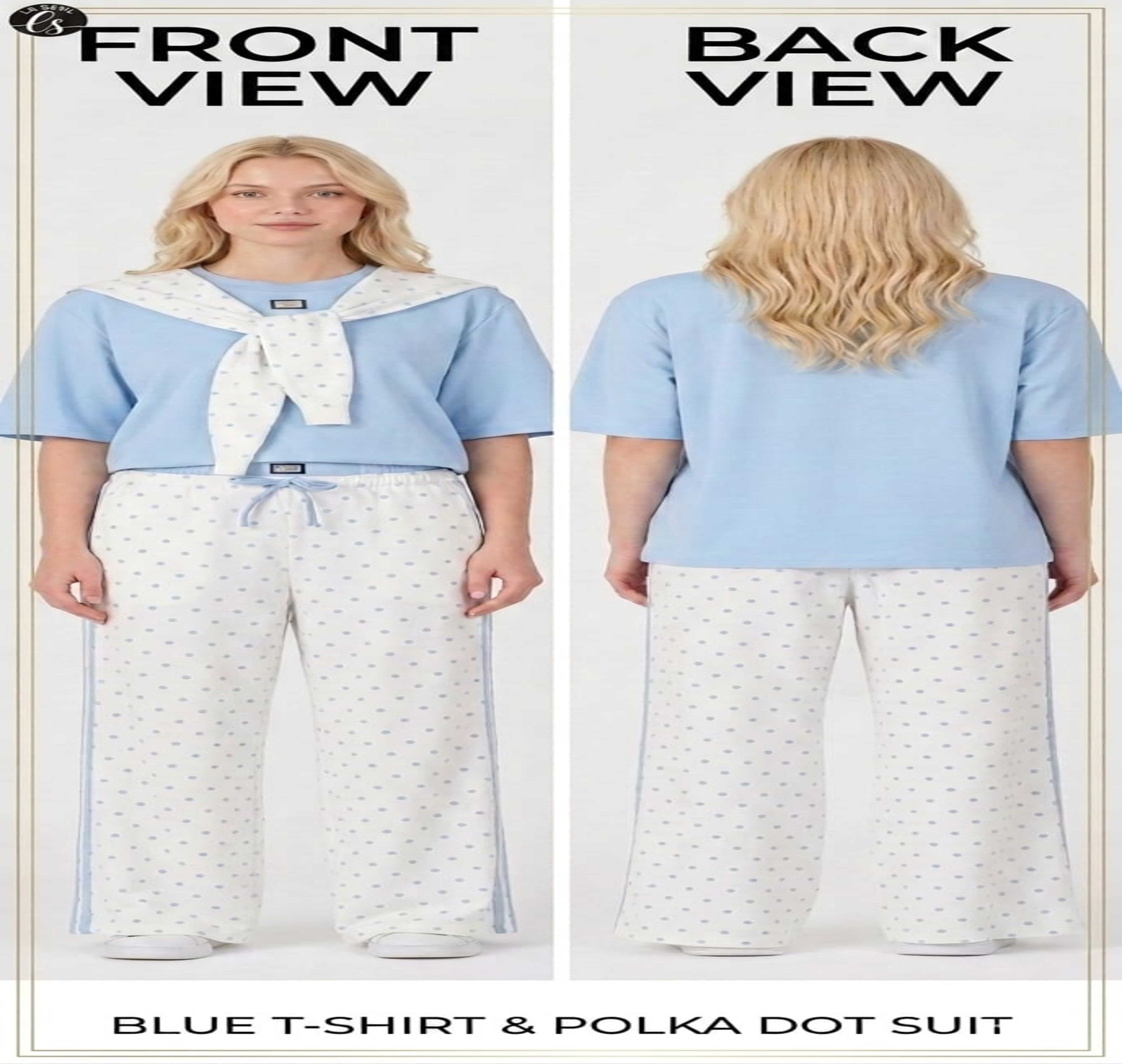Suit D&G baby blue dots