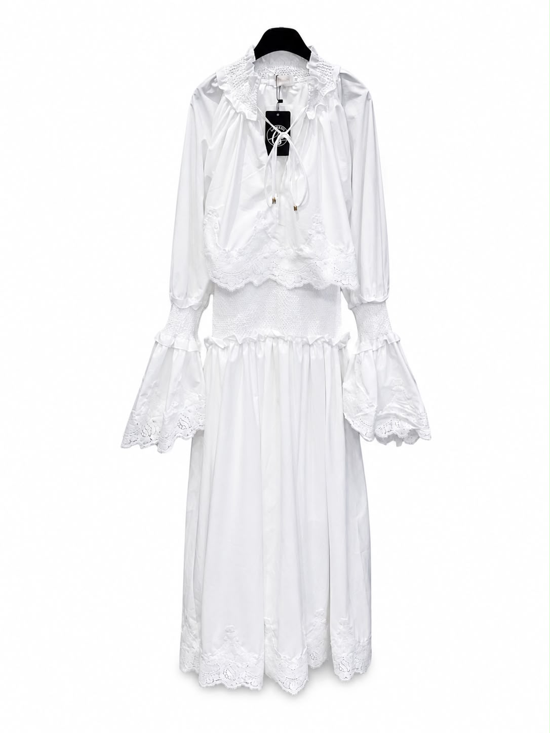 Maxi dress white lace lond