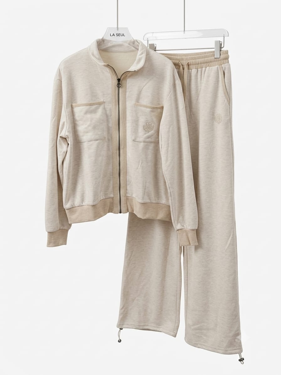 Beige Loro Piana Melton suit