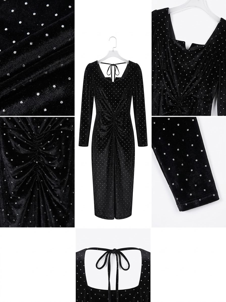Dress Black rhinestone