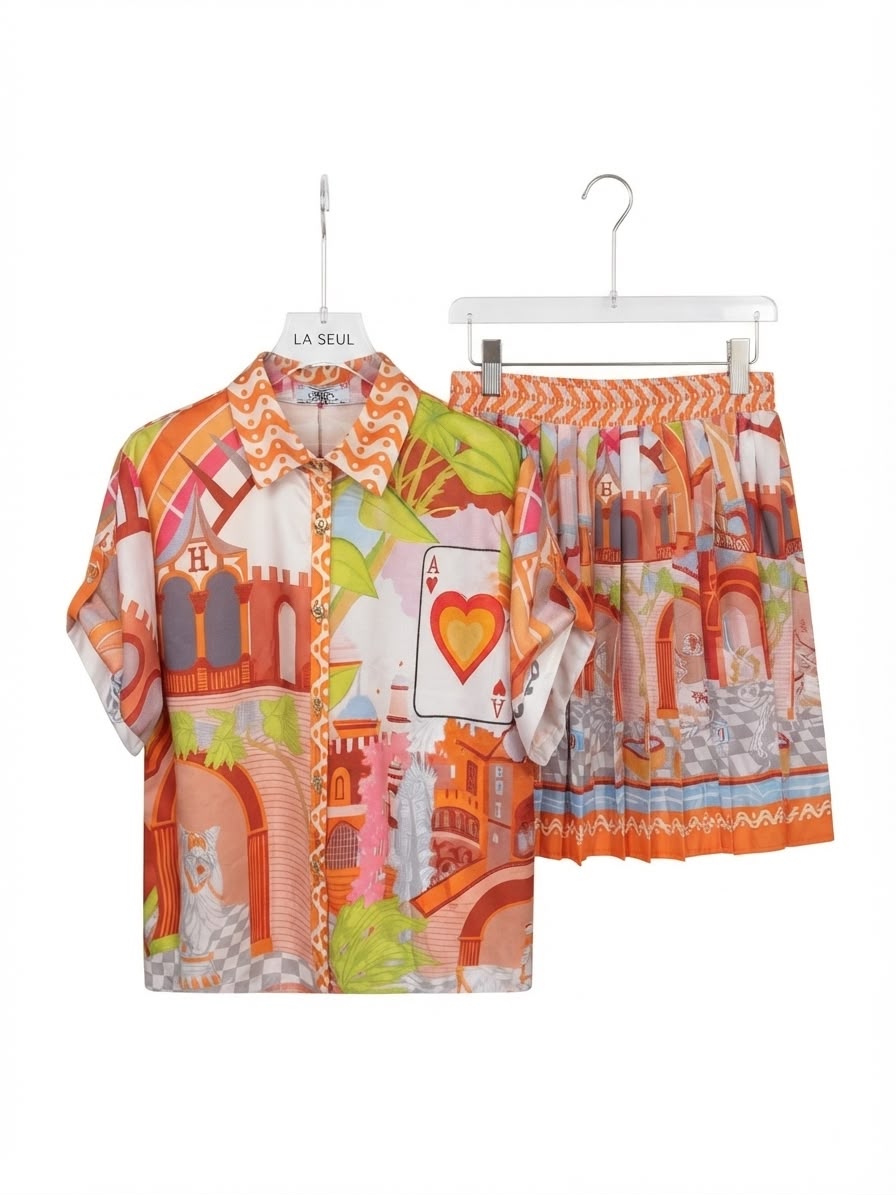 Set Skirt Hermes Orange