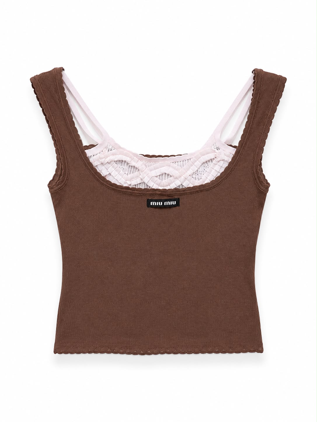 Tank top brown&white