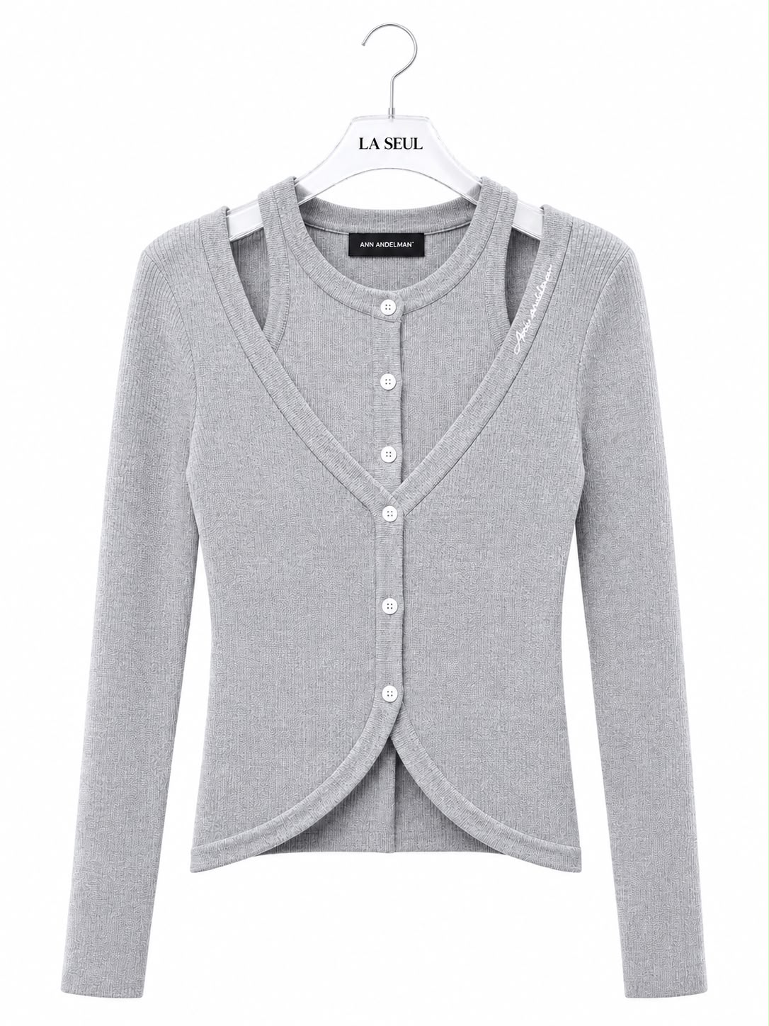 Ann Andel Man layered knitwear Grey